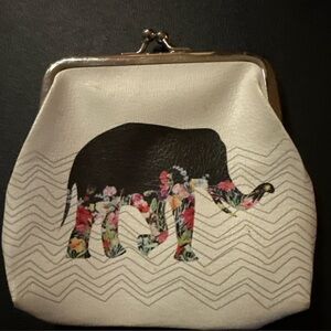Floral Elephant Print Cream Clutch